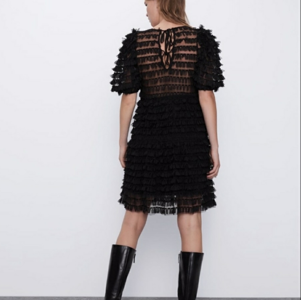Zara tulle dress with frings